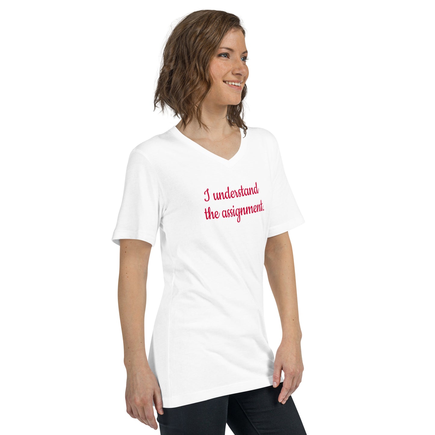 Understand the Assignment- Short Sleeve V-Neck T-Shirt